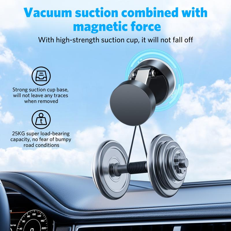 Vacuum Magnetic Phone StandstrongMagnet, Magnetic Phone Car Holder,Suction cup Hoider, Manual MagneticVacuum Adsorption Car Moblle PhoneHoider