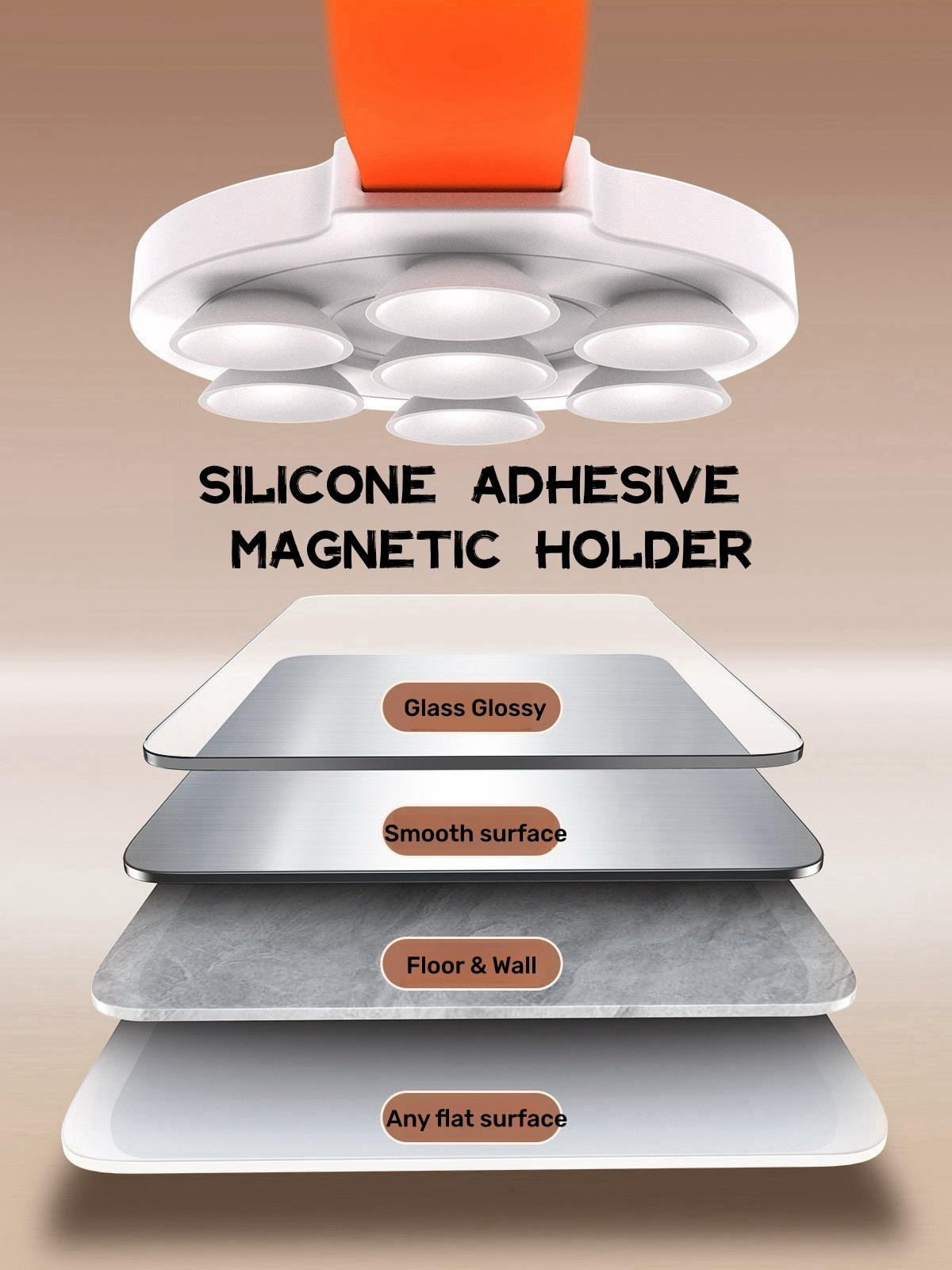 2025 Newest Silicone Adhesive Magnetic Holder Stand Smartphone Cellphone Phone