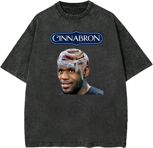 Cinnabron James Funny Graphic Tee | Premium Quality Heavyweight Basketball Shirt for Adults & Kids