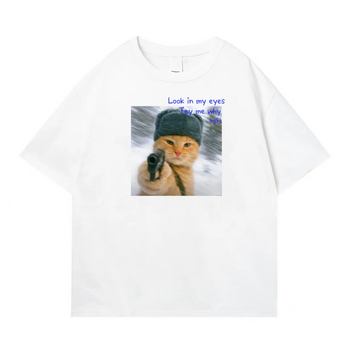 Look in my eyes Cat Meme Cat Benny Cute & Funny Meme Quote T-Shirt