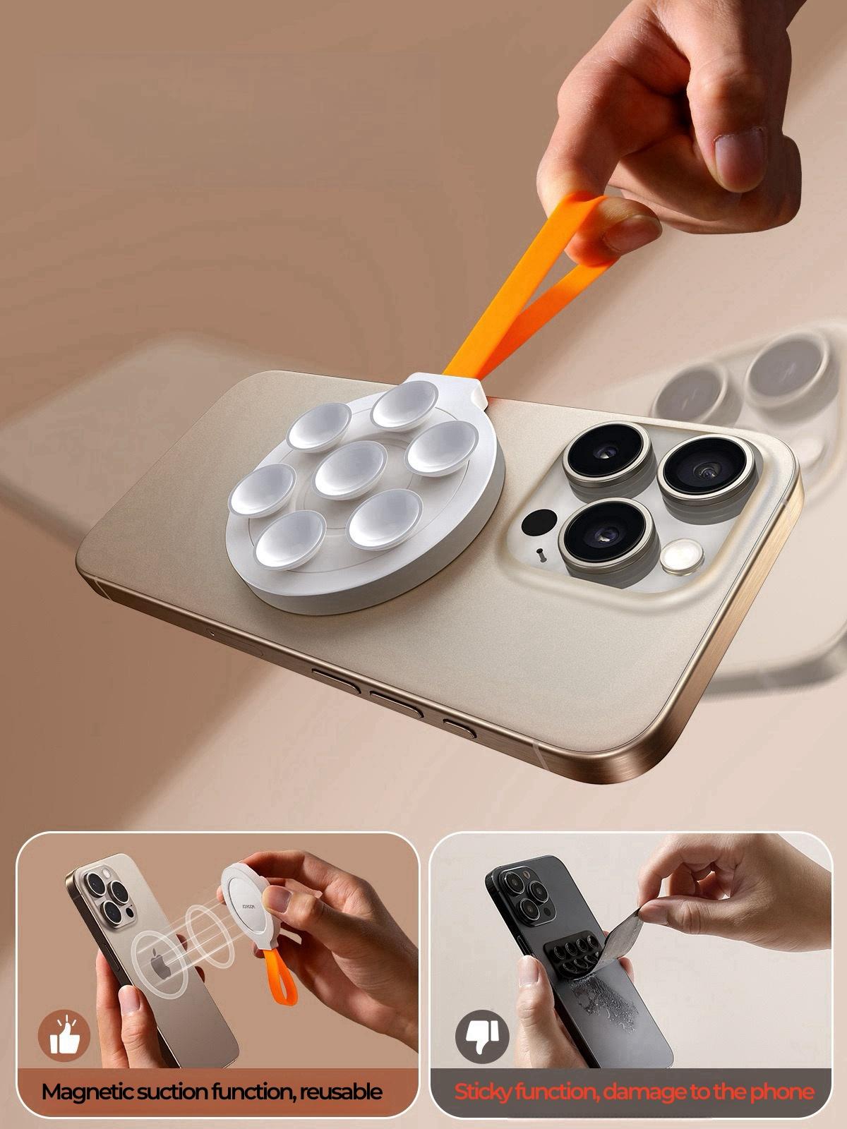 2025 Newest Silicone Adhesive Magnetic Holder Stand Smartphone Cellphone Phone
