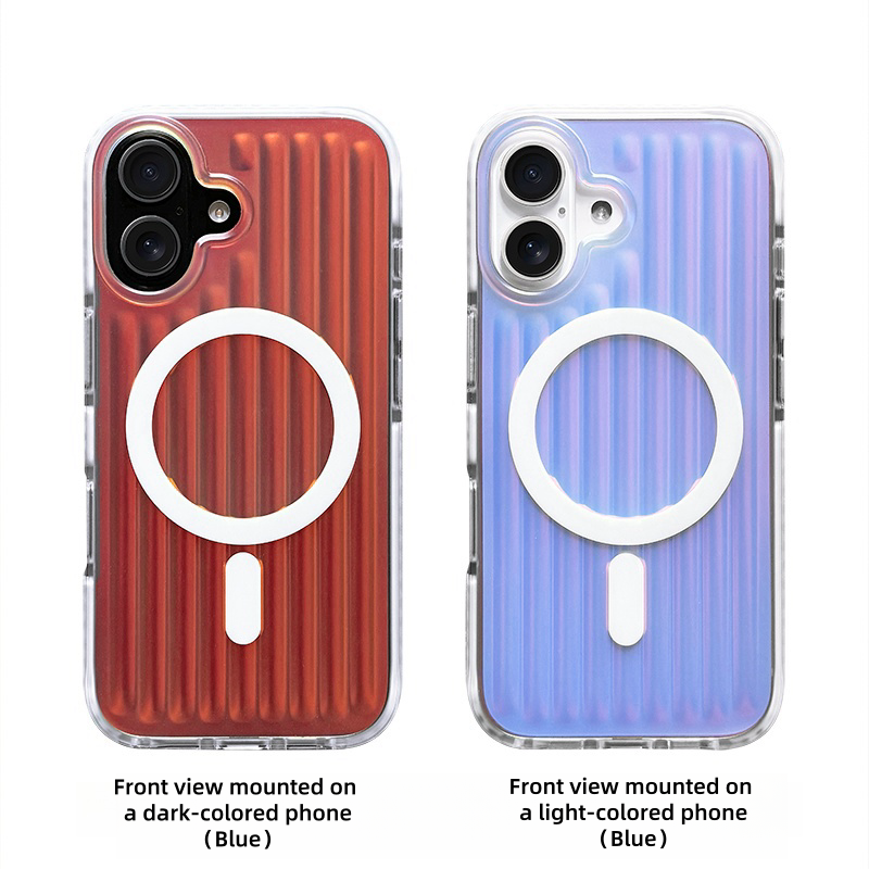 Dazzle Color Gradient Stripe Luggage iPhone 16ProMax Magnetic Case for Apple MagSafe Simple 15 All-inclusive Drop Protection 14/13 Fashion 16Plus Case