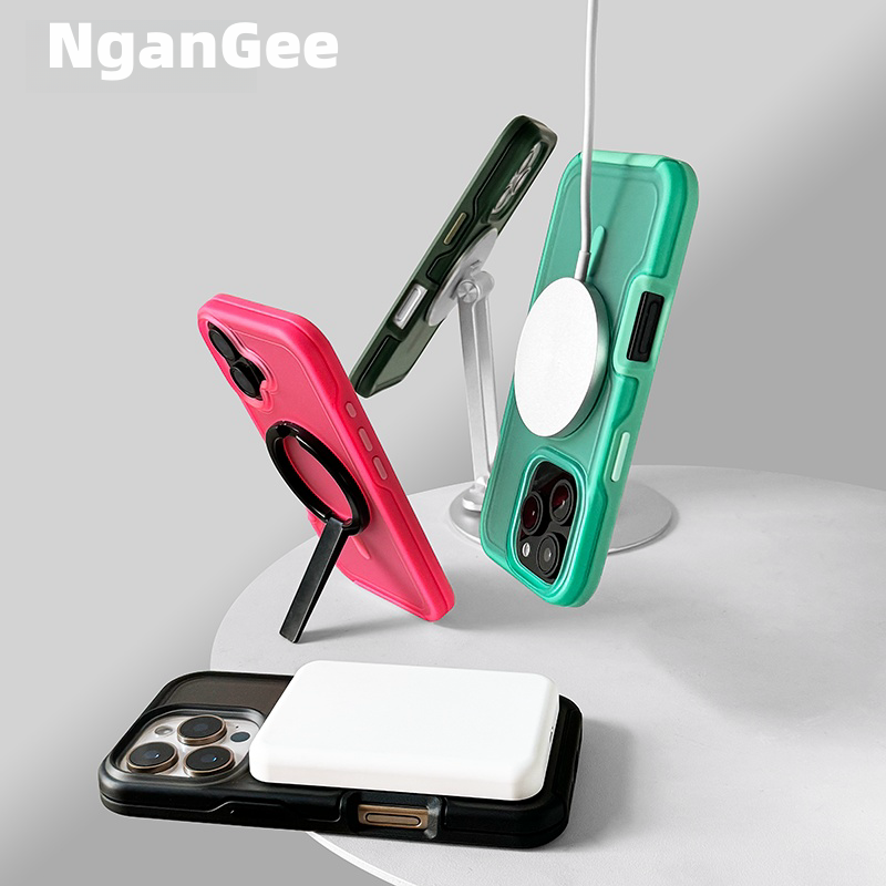 Premium Feeling Glitter iPhone 16ProMax Magnetic Phone Case for Apple MagSafe Fluorescent Green New Fashion Simple 15Plus Full Package 14 Drop Protection 13 Case