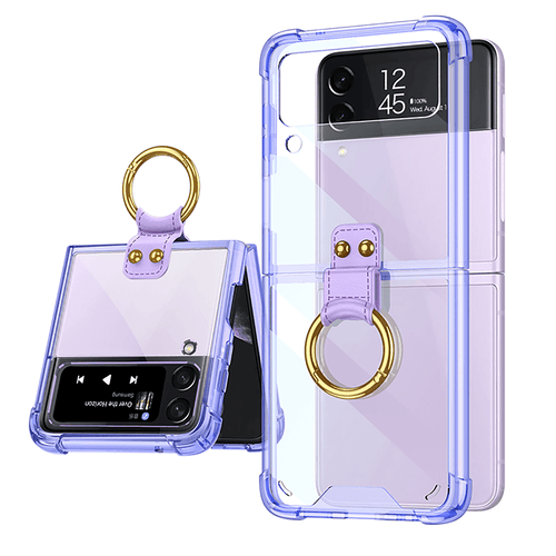 Transparents Airbag Ring Holder Anti-knock Protection Cover For Samsung Galaxy Z Flip 3 5G