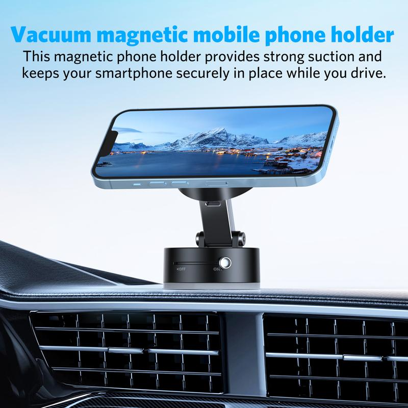 Vacuum Magnetic Phone StandstrongMagnet, Magnetic Phone Car Holder,Suction cup Hoider, Manual MagneticVacuum Adsorption Car Moblle PhoneHoider