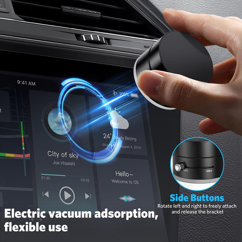 Vacuum Magnetic Phone StandstrongMagnet, Magnetic Phone Car Holder,Suction cup Hoider, Manual MagneticVacuum Adsorption Car Moblle PhoneHoider