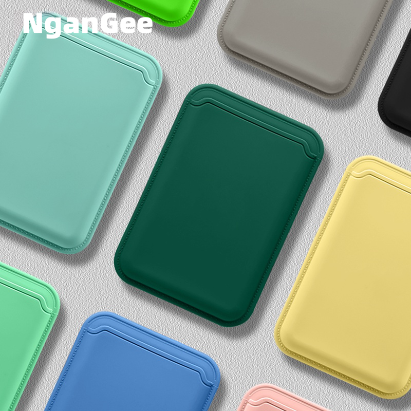 Silicone MagSafe magnetic card case for Apple iPhone 15 case photo ID bank card insert card