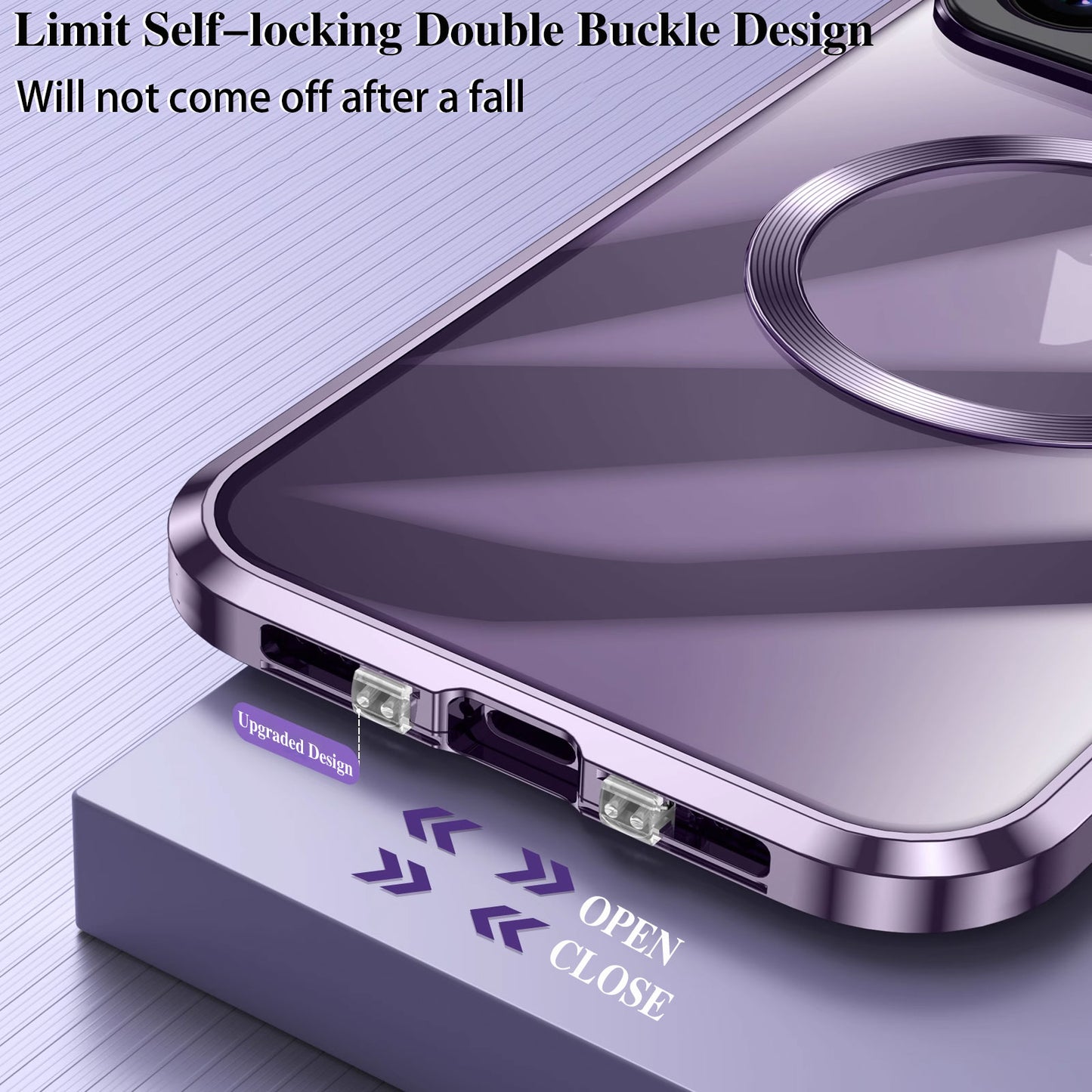 Newest HD Transparent Metal Case Cover with Large Window Camera Folding Holder Magnetic for iPhone 13 iPhone 14