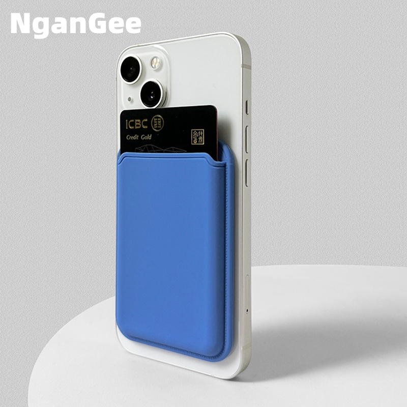 Silicone MagSafe magnetic card case for Apple iPhone 15 case photo ID bank card insert card