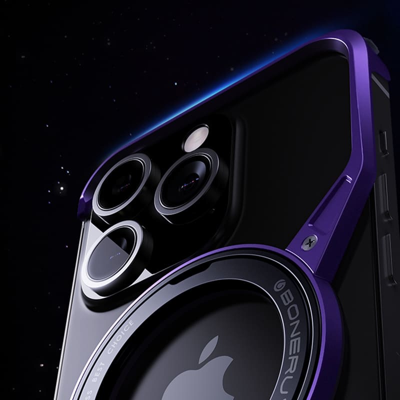 "Z" Rotating Stand Magnetic Skeletonized Metal Phone Case For iPhone 16