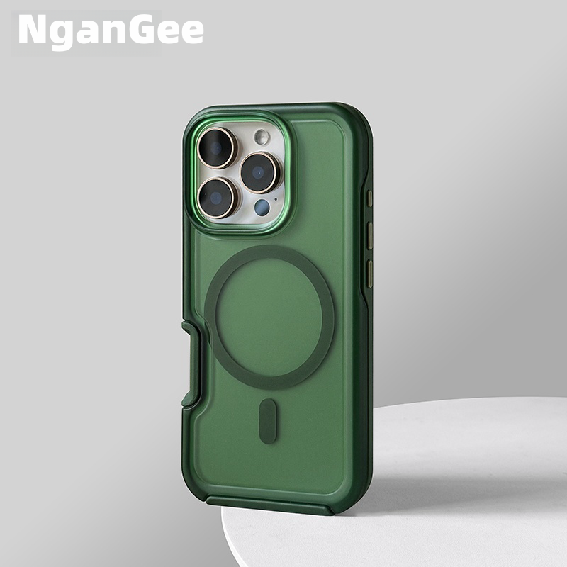 Premium Feeling Glitter iPhone 16ProMax Magnetic Phone Case for Apple MagSafe Fluorescent Green New Fashion Simple 15Plus Full Package 14 Drop Protection 13 Case