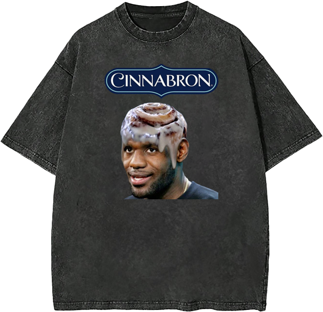 Cinnabron James Funny Graphic Tee | Premium Quality Heavyweight Basketball Shirt for Adults & Kids