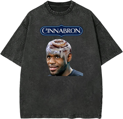 Cinnabron James Funny Graphic Tee | Premium Quality Heavyweight Basketball Shirt for Adults & Kids
