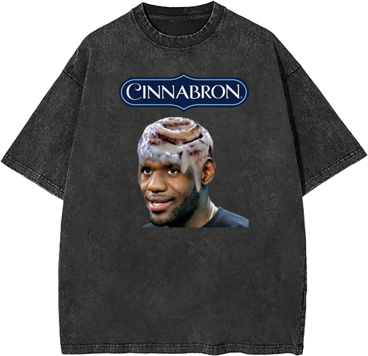 Cinnabron James Funny Graphic Tee | Premium Quality Heavyweight Basketball Shirt for Adults & Kids