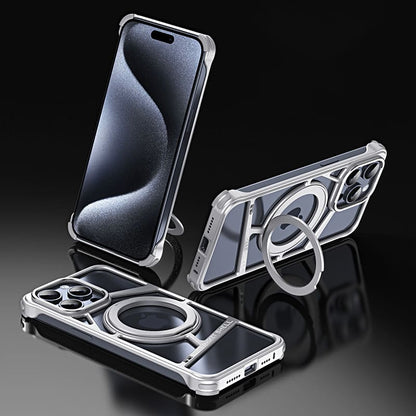 Skeletonized Metal Magnetic Phone Case with Stand