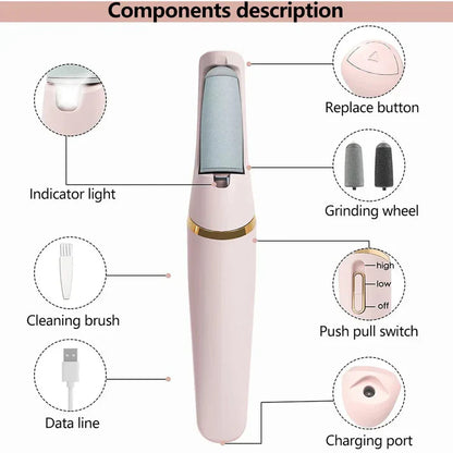 Electric Foot Callus Remover – Rechargeable Pedicure File for Dead Skin, Cracked Heels & Smooth Feet