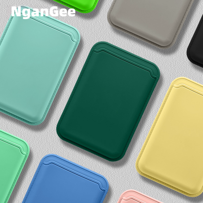 Silicone MagSafe magnetic card case for Apple iPhone 15 case photo ID bank card insert card