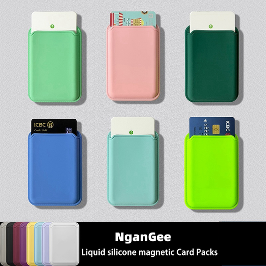 Silicone MagSafe magnetic card case for Apple iPhone 15 case photo ID bank card insert card