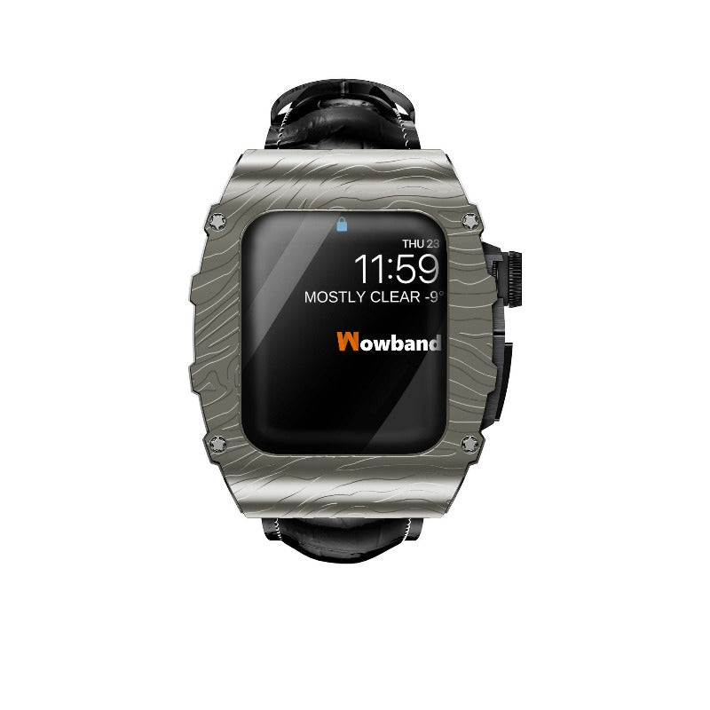 Stainless Steel Case Leather Strap