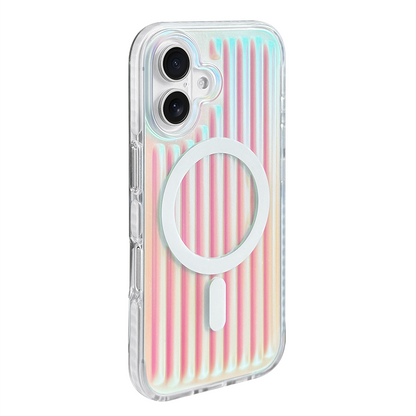 Dazzle Color Gradient Stripe Luggage iPhone 16ProMax Magnetic Case for Apple MagSafe Simple 15 All-inclusive Drop Protection 14/13 Fashion 16Plus Case
