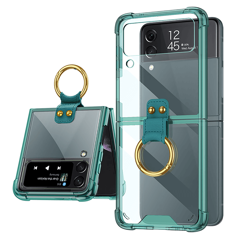 Transparents Airbag Ring Holder Anti-knock Protection Cover For Samsung Galaxy Z Flip 3 5G